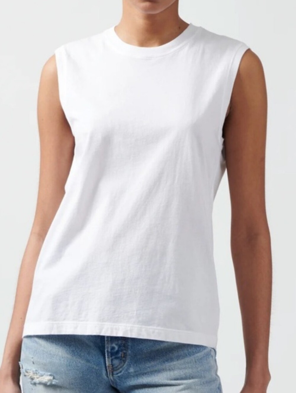 NWT ATM White Cotton Muscle T Shirt Tank Top Crewneck Minimalist Jersey Knit XS